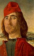 CARPACCIO, Vittore Portrait of an Unknown Man with Red Beret dfg oil